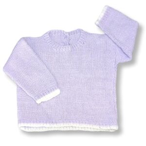 Vintage Handmade Sweater 12m 18m Baby Girl Spring Winter Purple Knit Pullover